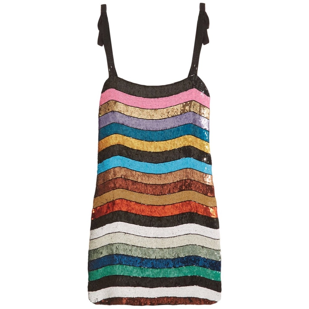 ATTICO Sabrina Sequin Dress Multi Rainbow Mini NWT - Picture 1 of 15